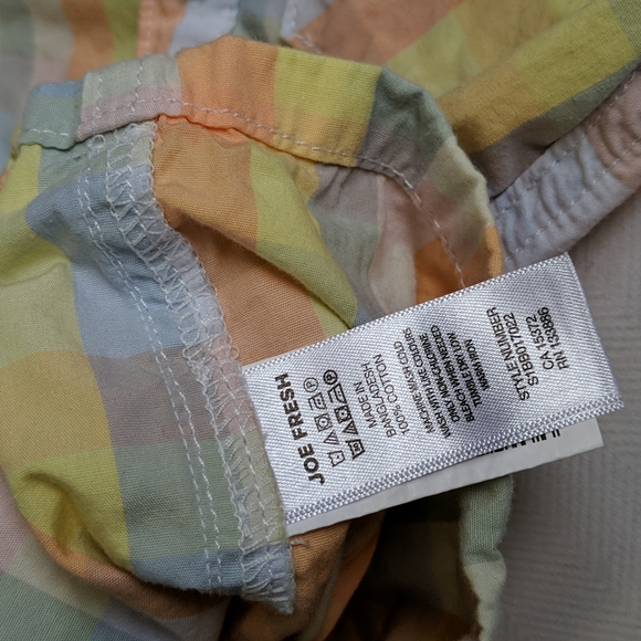 joe fresh pastel picnic gingham romper playsuit with collar 12-18 month baby boy - Picture 5 of 6